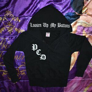 Rare Y2K Pussycat Dolls Loosen Up My Buttons Black Hoodie JR M / WOMENS X-SMALL